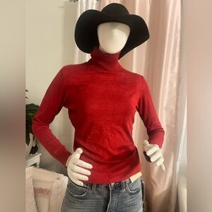 Joseph A Vibrant Red Turtleneck Sweater